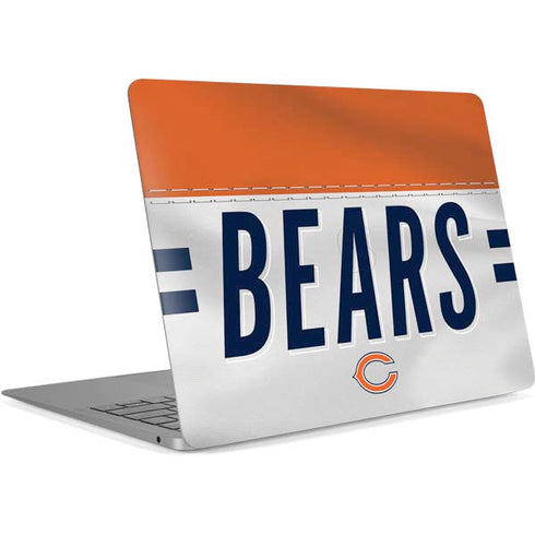 NFL Chicago Bears White Striped Apple MacBook Air Skin