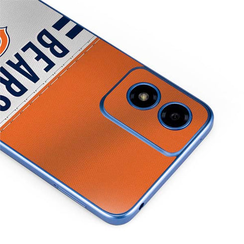 NFL Chicago Bears White Striped Moto G Play 4G (2024) Skin