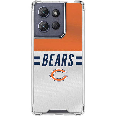 NFL Chicago Bears White Striped Moto G Play 5G (2025) Clear Case