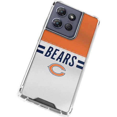 NFL Chicago Bears White Striped Moto G Power 5G (2025) Clear Case