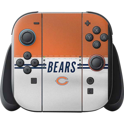 NFL Chicago Bears White Striped Nintendo Switch 2 (2025) with Joy-Con Skin