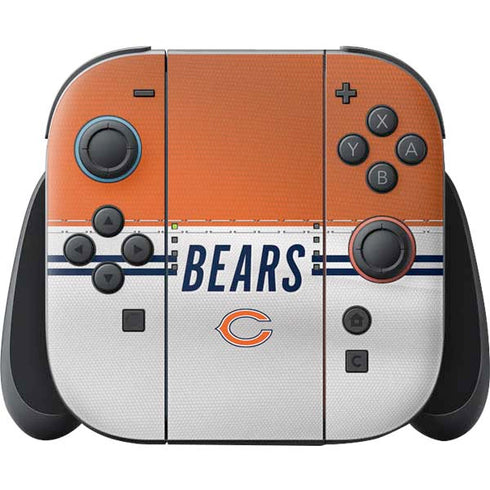 NFL Chicago Bears White Striped Nintendo Switch 2 (2025) Joy-Con Controller Skin
