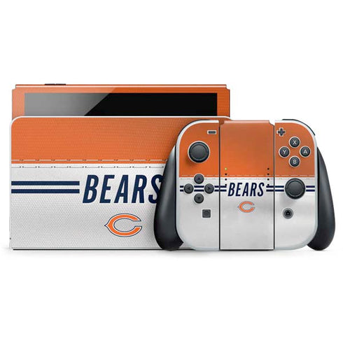 NFL Chicago Bears White Striped Nintendo Skins