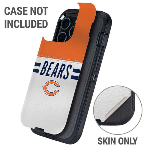 NFL Chicago Bears White Striped Otterbox Defender iPhone Skin