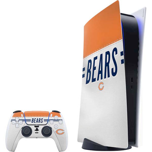 NFL Chicago Bears White Striped PlayStation PS5 Skins