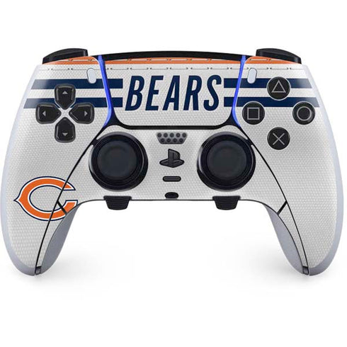 NFL Chicago Bears White Striped PS5 DualSense Edge Pro Controller Skin