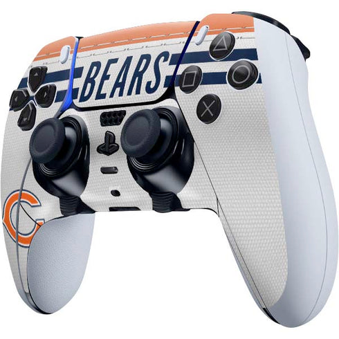 NFL Chicago Bears White Striped PS5 DualSense Edge Pro Controller Skin