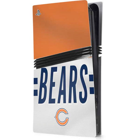 NFL Chicago Bears White Striped PS5 Pro Console Skin