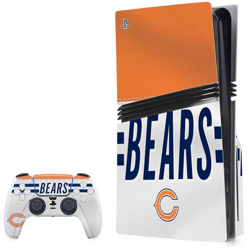 NFL Chicago Bears White Striped PlayStation PS5 Skins