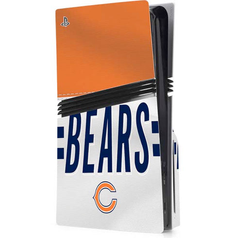 NFL Chicago Bears White Striped PS5 Pro Disk Console Skin