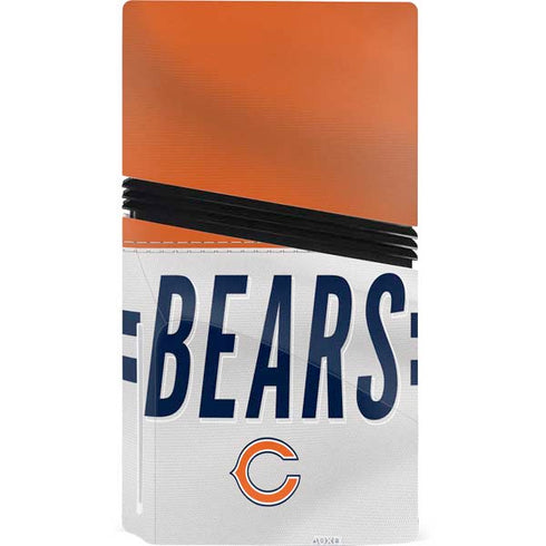 NFL Chicago Bears White Striped PS5 Pro Disk Console Skin