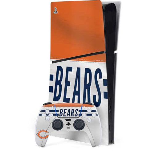 NFL Chicago Bears White Striped PlayStation PS5 Skins