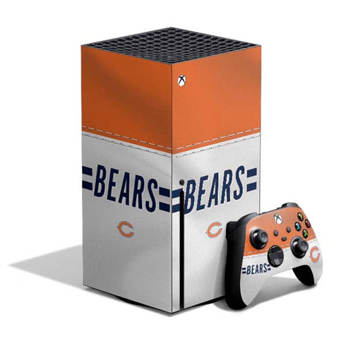 NFL Chicago Bears White Striped Xbox Series X Skins