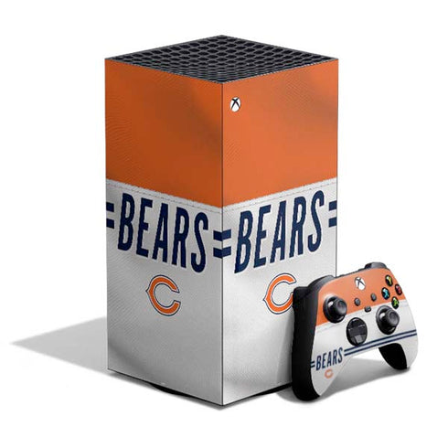 NFL Chicago Bears White Striped XBox Series X Digital Edition Bundle Skin