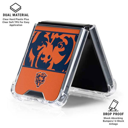 NFL Chicago Bears Zone Block Galaxy Z Flip6 Clear Case