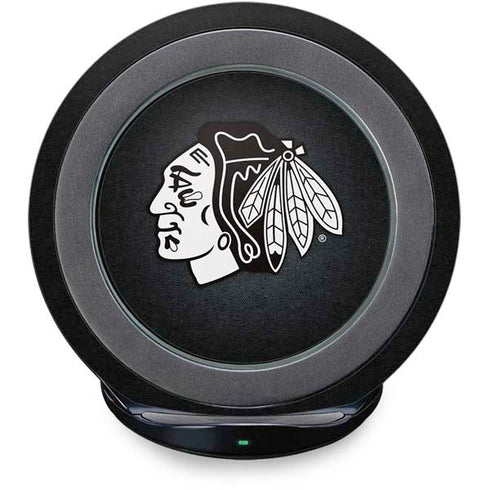 NHL Chicago Blackhawks Black Background Fast Charge Wireless Charging Stand Skin