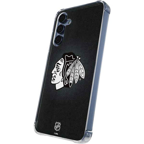 NHL Chicago Blackhawks Black Background Galaxy A35 5G Clear Case
