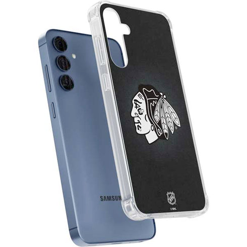 NHL Chicago Blackhawks Black Background Galaxy A35 5G Clear Case