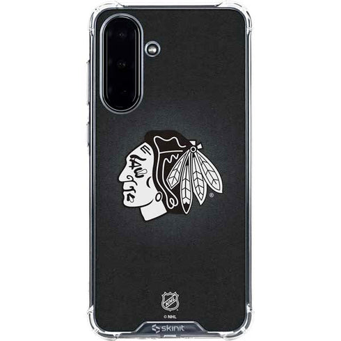 NHL Chicago Blackhawks Black Background Galaxy A36 5G Clear Case
