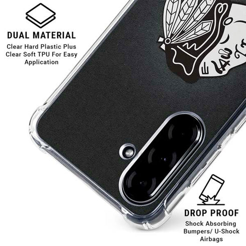 NHL Chicago Blackhawks Black Background Galaxy A36 5G Clear Case