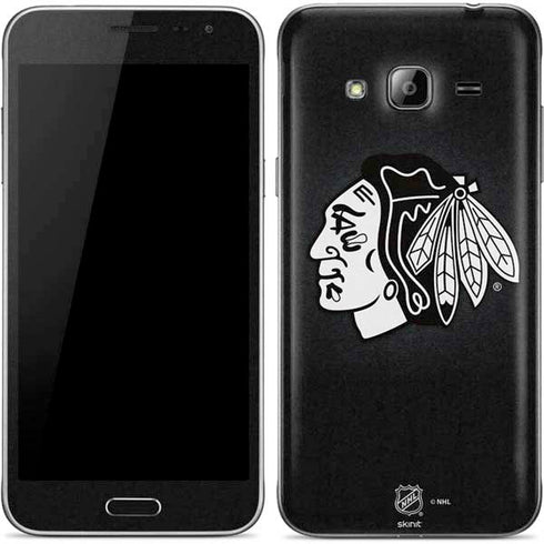 NHL Chicago Blackhawks Black Background Galaxy J3 Skin