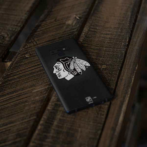 NHL Chicago Blackhawks Black Background Galaxy Note 9 Skin