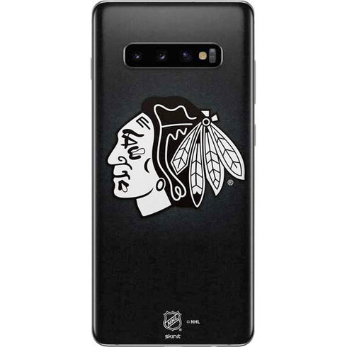 NHL Chicago Blackhawks Black Background Galaxy S10 Plus Skin