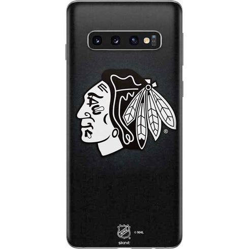 NHL Chicago Blackhawks Black Background Galaxy S10 Skin