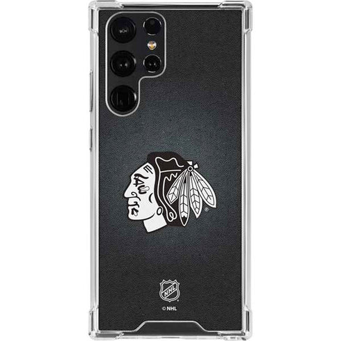 NHL Chicago Blackhawks Black Background Galaxy S23 Ultra Clear Case