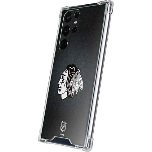 NHL Chicago Blackhawks Black Background Galaxy S23 Ultra Clear Case