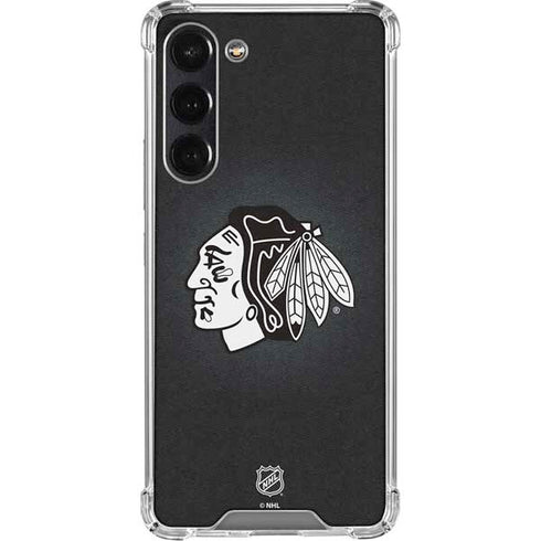 NHL Chicago Blackhawks Black Background Galaxy S24 FE Clear Case