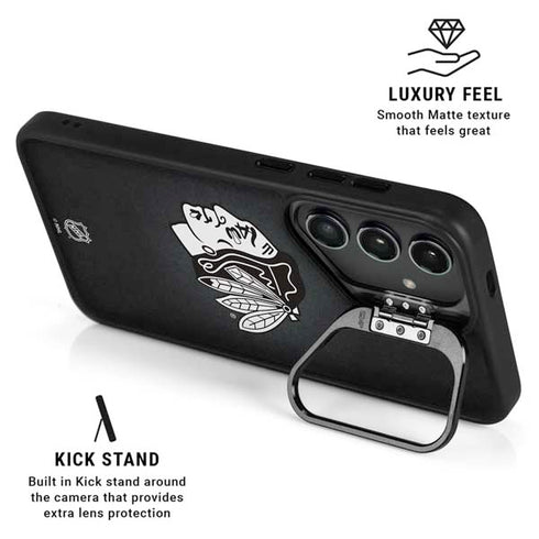 NHL Chicago Blackhawks Black Background Galaxy S24 FE Kickstand Case