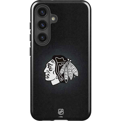 NHL Chicago Blackhawks Black Background Galaxy S25 Plus Impact Case