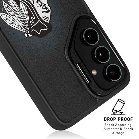 NHL Chicago Blackhawks Black Background Galaxy S25 Plus Kickstand Case
