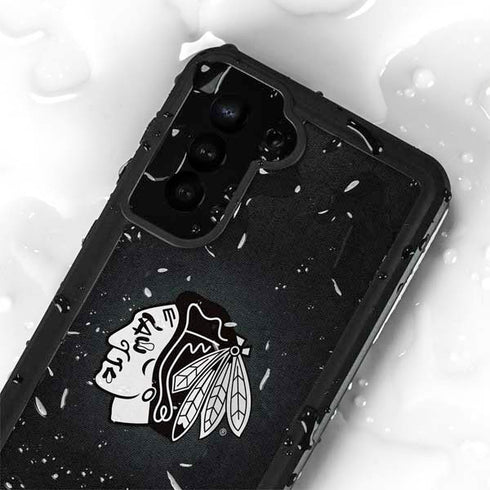 NHL Chicago Blackhawks Black Background Galaxy S24 Plus Waterproof Case
