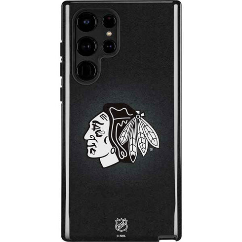 NHL Chicago Blackhawks Black Background Galaxy S25 Ultra Impact Case