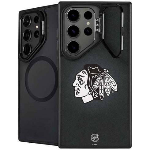 NHL Chicago Blackhawks Black Background Galaxy S25 Ultra Kickstand Case