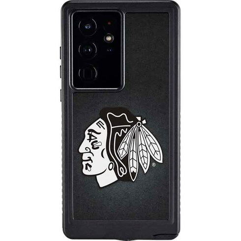 NHL Chicago Blackhawks Black Background Galaxy S24 Ultra Waterproof Case