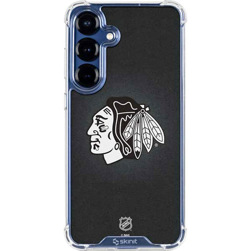 NHL Chicago Blackhawks Black Background Galaxy S25 Clear Case