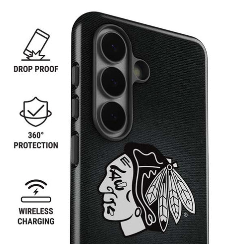 NHL Chicago Blackhawks Black Background Galaxy S26 Impact Case