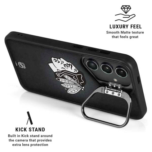 NHL Chicago Blackhawks Black Background Galaxy S26 Kickstand Case