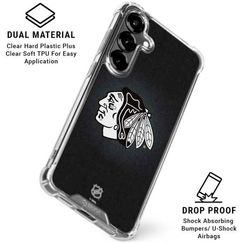 NHL Chicago Blackhawks Black Background Galaxy S26 Plus Clear Case