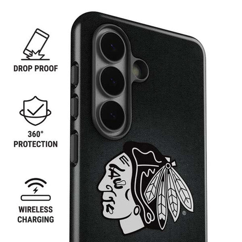 NHL Chicago Blackhawks Black Background Galaxy S26 Plus Impact Case