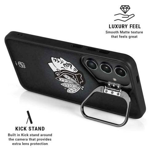 NHL Chicago Blackhawks Black Background Galaxy S26 Plus Kickstand Case