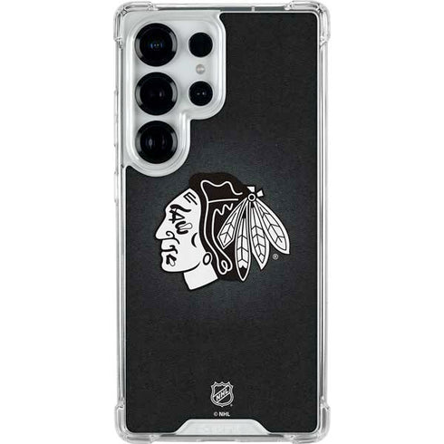 NHL Chicago Blackhawks Black Background Galaxy S26 Ultra Clear Case