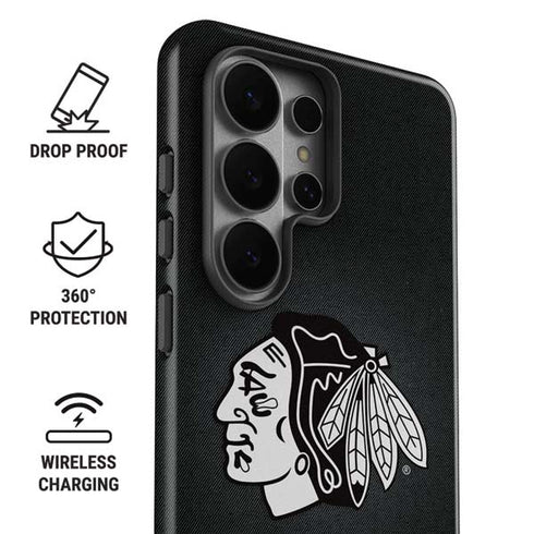 NHL Chicago Blackhawks Black Background Galaxy S26 Ultra Impact Case