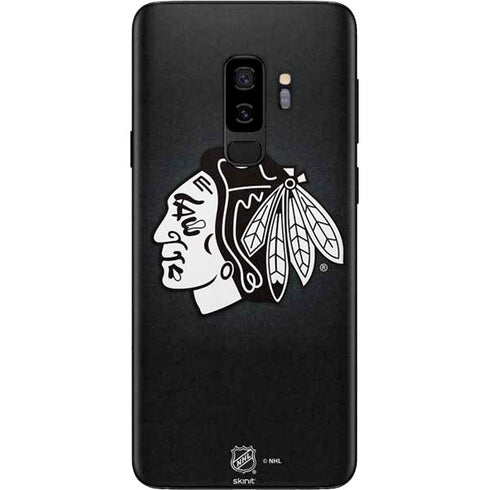 NHL Chicago Blackhawks Black Background Galaxy S9 Plus Skin