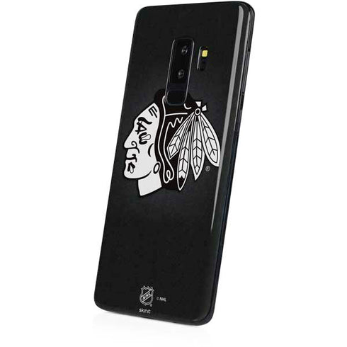NHL Chicago Blackhawks Black Background Galaxy S9 Plus Skin