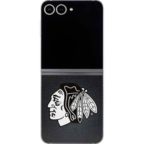 NHL Chicago Blackhawks Black Background Galaxy Z Flip6 Skin