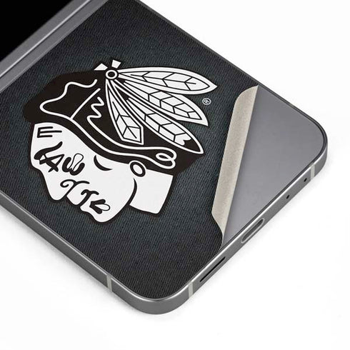 NHL Chicago Blackhawks Black Background Galaxy Z Flip6 Skin